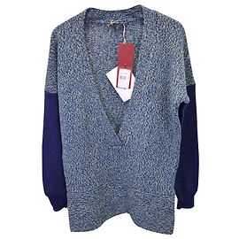 Etro Pullover mit tiefem V-Ausschnitt aus blauem Kaschmir Blau