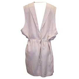 Acne-Robe midi Acne Studios en polyester blanc-Marron,Beige