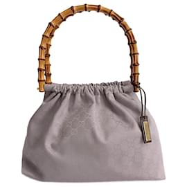 Gucci-Gucci Bamboo GG handbag in lilac canvas-Purple