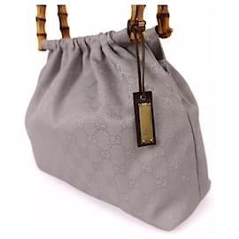 Gucci-Gucci Bamboo GG handbag in lilac canvas-Purple
