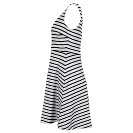 Tommy Hilfiger-Tommy Hilfiger Womens All Over Stripe Fit And Flare Dress in White Polyester-White