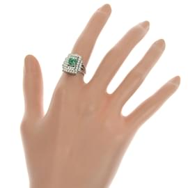 & Other Stories-Platinum Emerald Ring-Green