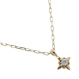 & Other Stories-Diamond Star Pendant Necklace-Golden