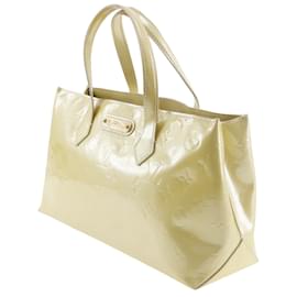 Louis Vuitton-Borsa a tracolla in pelle Louis Vuitton Monogram Vernis Wilshire PM M91452  in buone condizioni-Giallo