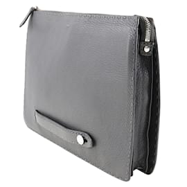 Fendi-Bolso de mano Fendi Selleria Bolso de mano de cuero en buen estado-Gris