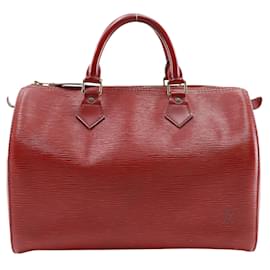 Louis Vuitton-Louis Vuitton Epi Speedy 30 Sac à bandoulière en cuir M43007 en bon état-Rouge