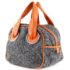 Bottega Veneta-Leather Handbag-Grey