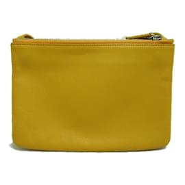 Céline-Trio Leather Crossbody Bag-Yellow