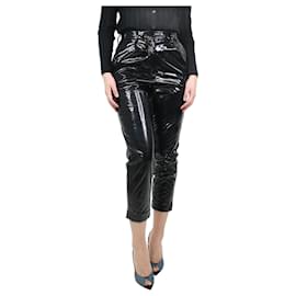 Autre Marque-Black vinyl coated trousers - size UK 8-Black