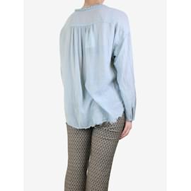 Autre Marque-Blue creased distressed blouse - size L-Blue