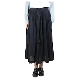 Autre Marque-Black creased midi skirt - size UK 12-Black