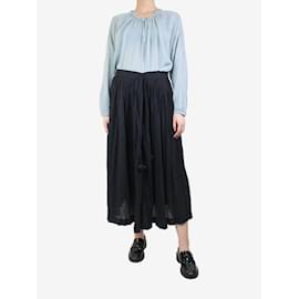 Autre Marque-Black creased midi skirt - size UK 12-Black