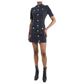 Balmain-Black denim mini dress - size FR 34-Black