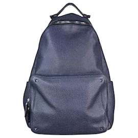 Valentino-Dark blue Rockstud leather backpack-Blue