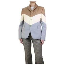 Moncler-Multicoloured chevron padded jacket - size UK 12-Multiple colors