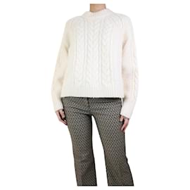 Autre Marque-Cream cable knit wool jumper - size XS-Cream