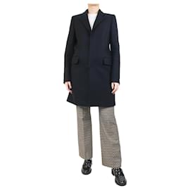 Balenciaga-Abrigo negro mezcla de lana - talla UK 16-Negro