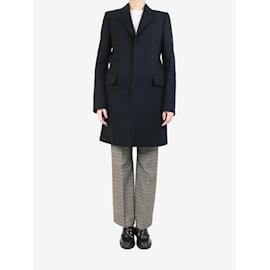 Balenciaga-Schwarzer Mantel aus Wollmischung – Größe UK 16-Schwarz
