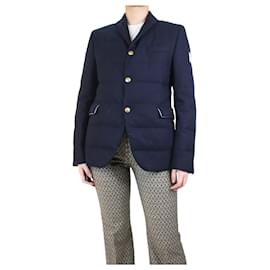 Moncler-Blue padded wool jacket - size UK 12-Blue