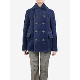 Burberry-Blue lined-breasted alpaca coat - size UK 12-Blue