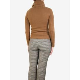 Ralph Lauren-Suéter de caxemira marrom com gola redonda - tamanho XS-Marrom