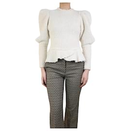 Isabel Marant-Cremefarbenes Bouclé-Schößchen-Top – Größe UK 8-Roh