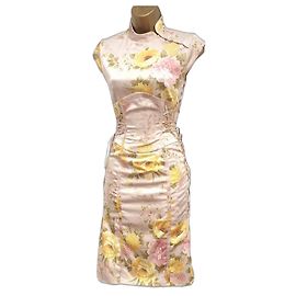 Vestido floral de seda Karen Millen Bege