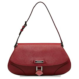 Burberry-Burberry Red Leather Shoulder Bag-Red