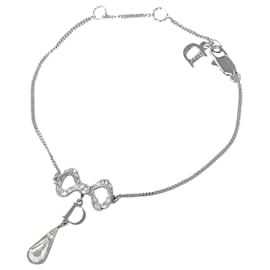 Dior-Dior Silver Logo Ribbon Bracelet-Silvery