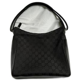 Bolsa Hobo Gucci Preta e Cinza de Couro Preto Cinza antracite