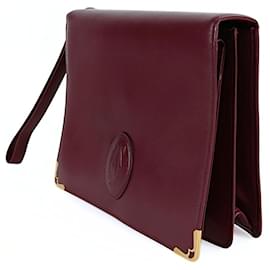 Cartier-Cartier clutch bag with burgundy leather handle-Other