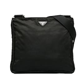 Prada-Prada Tessuto Crossbody Bag Canvas Crossbody Bag in Good condition-Black
