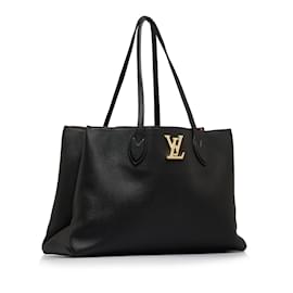 Louis Vuitton-Black Louis Vuitton Lockme Shopper Tote Bag-Black
