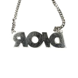 Dior-Collier pendentif logo Dior Homme argenté-Argenté