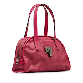 Loewe-Pink Loewe Nylon Handbag-Pink