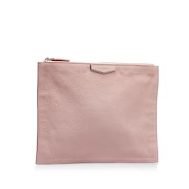 Givenchy-Pink Givenchy Antigona Leather Clutch Bag-Pink
