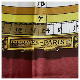 Hermès-Sciarpe di seta rossa Hermes Astrologie Dies et Hore-Rosso
