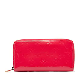 Louis Vuitton-Portafoglio rosso Louis Vuitton Monogram Vernis Zippy-Rosso
