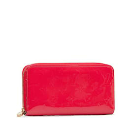 Louis Vuitton-Portafoglio rosso Louis Vuitton Monogram Vernis Zippy-Rosso