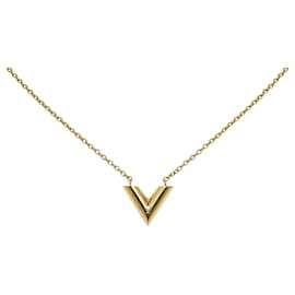 Louis Vuitton-Colar Louis Vuitton Essencial V em Ouro-Dourado