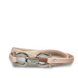 Salvatore Ferragamo Pulsera de cuero rosa Ferragamo Gancini Rosa
