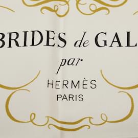 Hermès-White Hermes Brides de Gala Silk Scarf Scarves-White