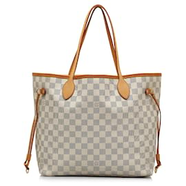 Louis Vuitton-Sac cabas gris Louis Vuitton Damier Azur Neverfull MM-Gris