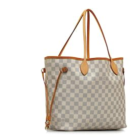 Louis Vuitton-Sac cabas gris Louis Vuitton Damier Azur Neverfull MM-Gris