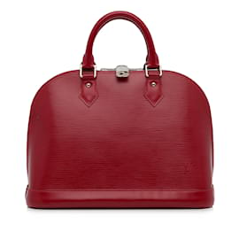 Louis Vuitton-Sac à main rouge Louis Vuitton Epi Alma PM-Rouge