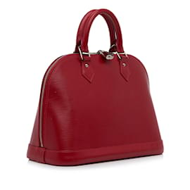 Louis Vuitton-Sac à main rouge Louis Vuitton Epi Alma PM-Rouge