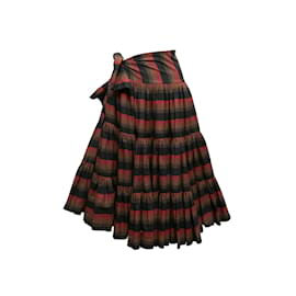 Norma Kamali-Vintage Black & Multicolor Norma Kamali 70s Wrap Skirt Size US S/M-Black