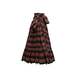 Norma Kamali-Vintage Black & Multicolor Norma Kamali 70s Wrap Skirt Size US S/M-Black