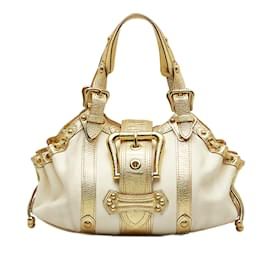Louis Vuitton-White Louis Vuitton Canvas Theda Treanonne GM Handbag-White