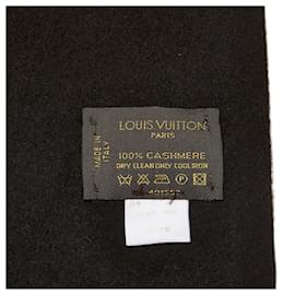 Louis Vuitton-Écharpe à logo perforé en cachemire marron Louis Vuitton Écharpes-Marron